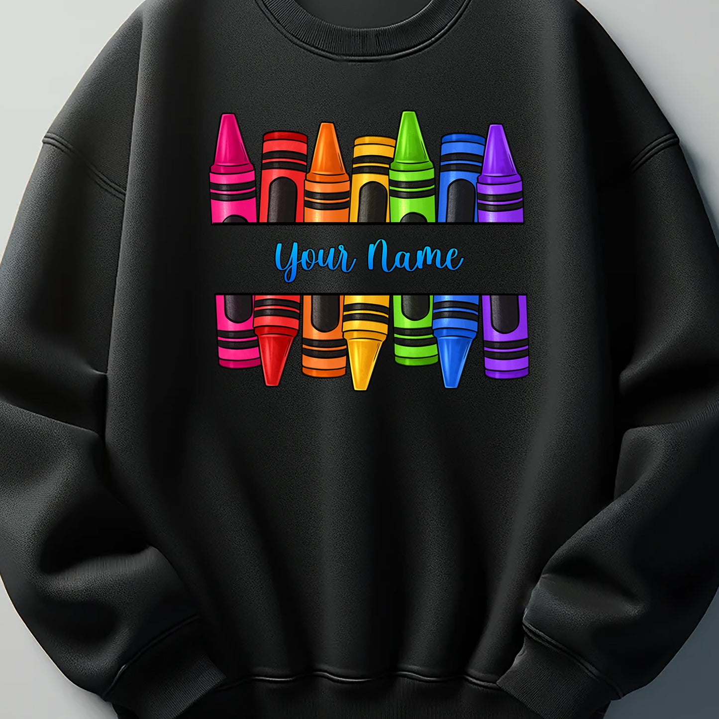 Crayons Name Frame DTF Transfer ready for press