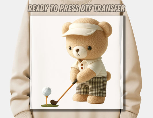 Teddy Bear Golf 3 DTF Transfer