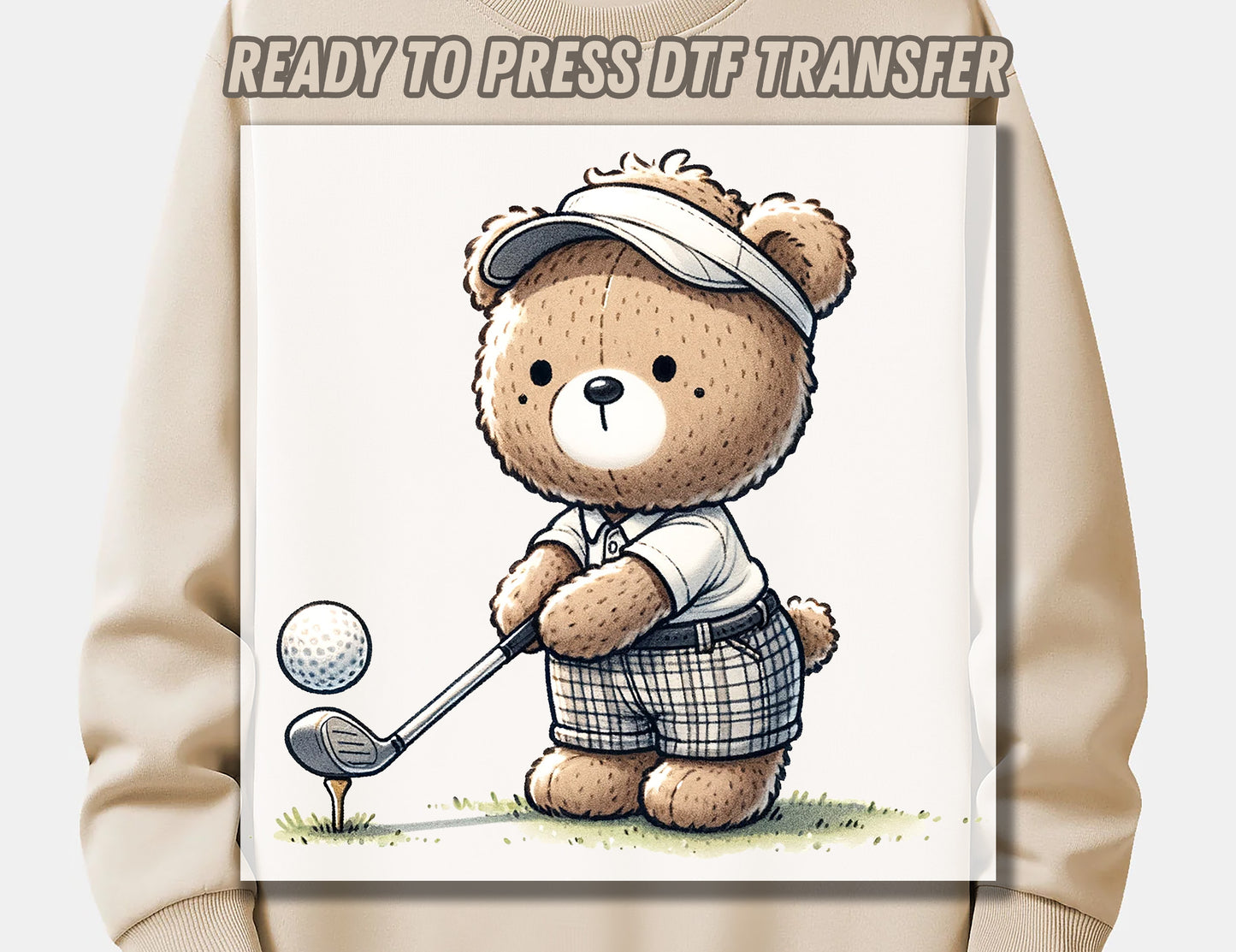 Teddy Bear Golf 1 DTF Transfer