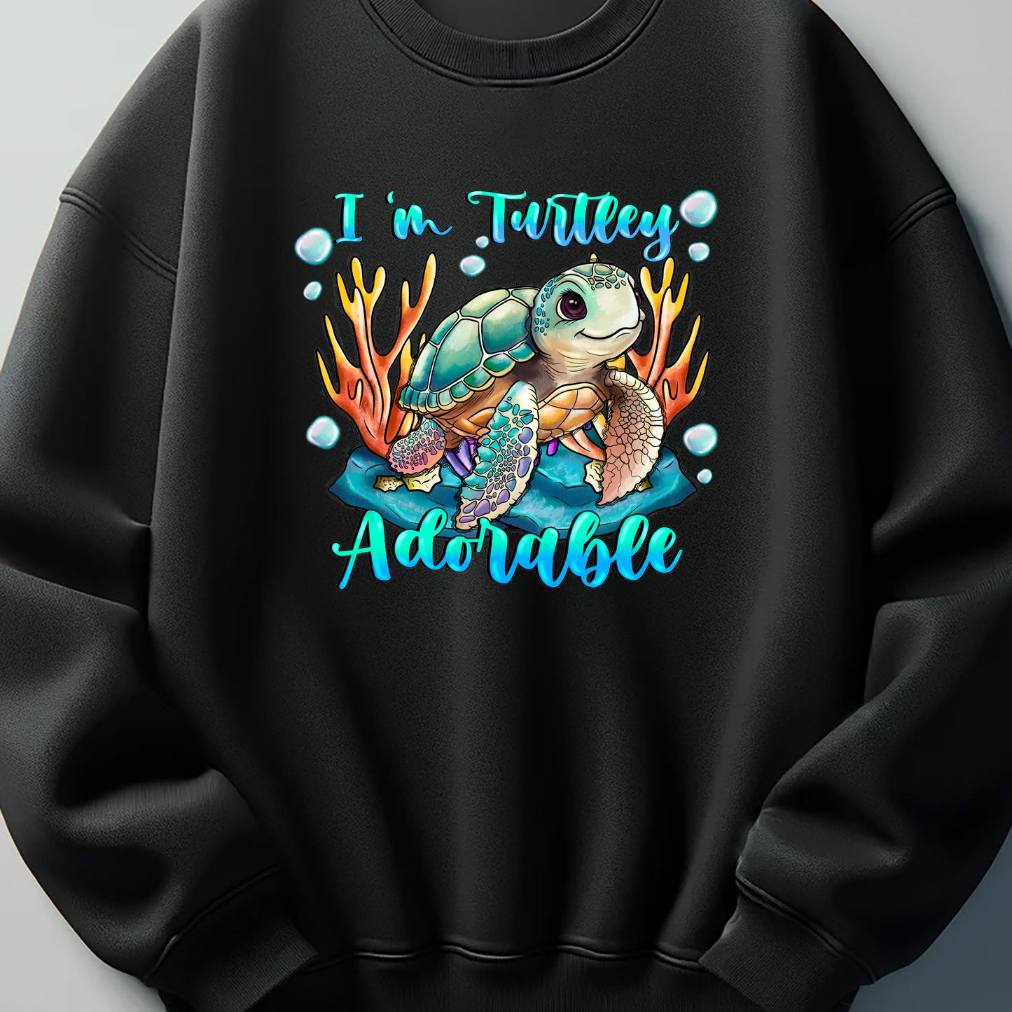 Turtley Adorable DTF Transfer ready for press