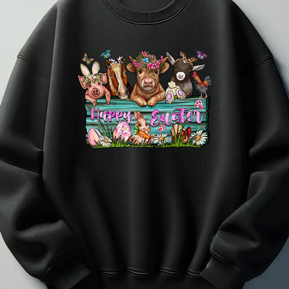 Happy Easter Farm Animals DTF Transfer ready for press