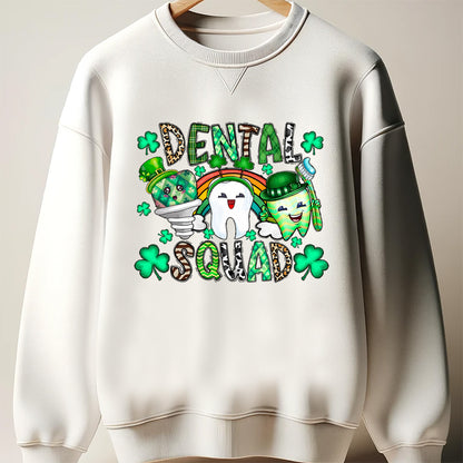 Dental Squad St. Patricks Day DTF Transfer ready for press