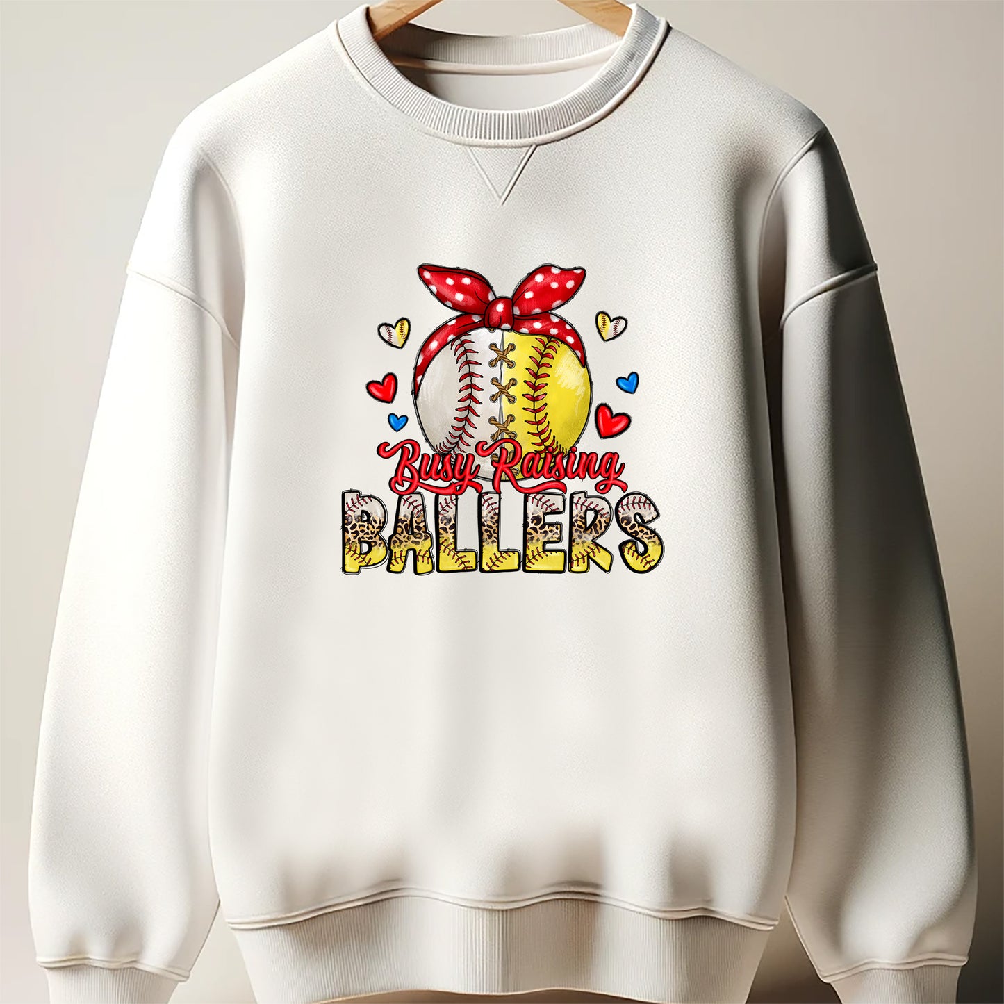 Busy Raising Ballers DTF Transfer ready for press