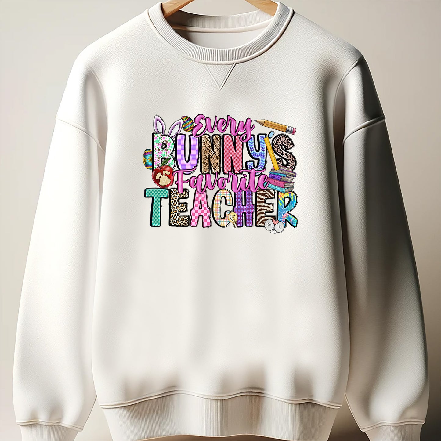 Every Bunny's Favorite Teacher DTF Transfer ready for press