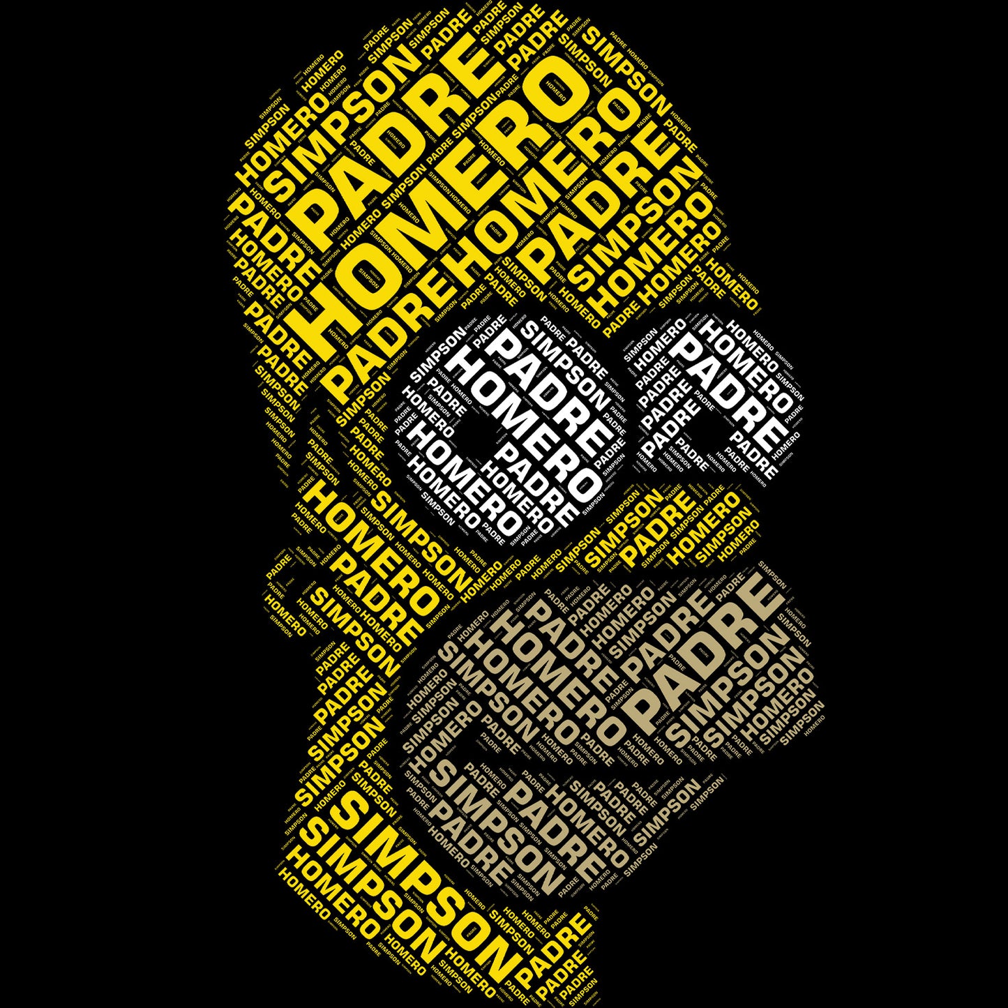 Calligram Homero Simpson DTF Transfer ready for press