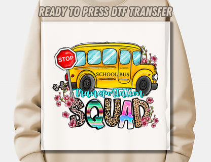 Transportation squad school bus DTF Transfer