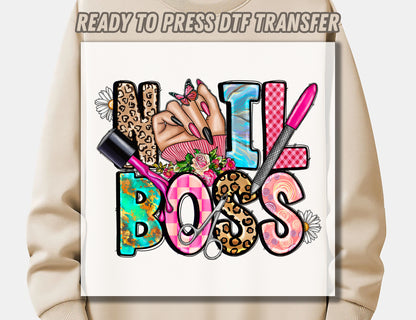 Nail Boss DTF Transfer ready for press