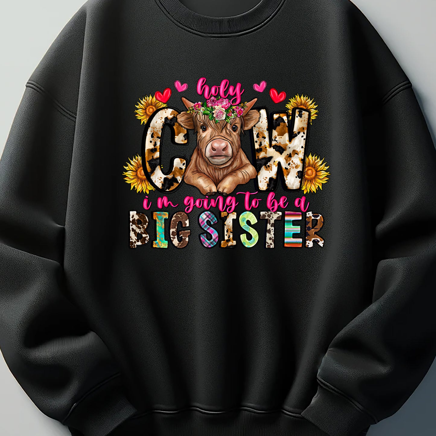 Holy Cow I'm going to be a Big sister DTF Transfer ready for press