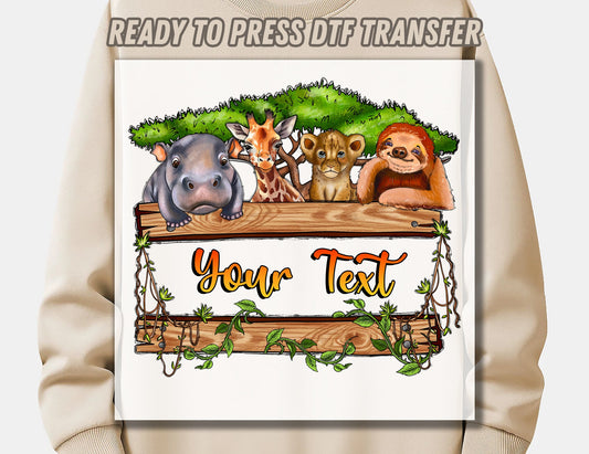 Zoo name frame DTF Transfer, Zoo Crew dtf Transfer