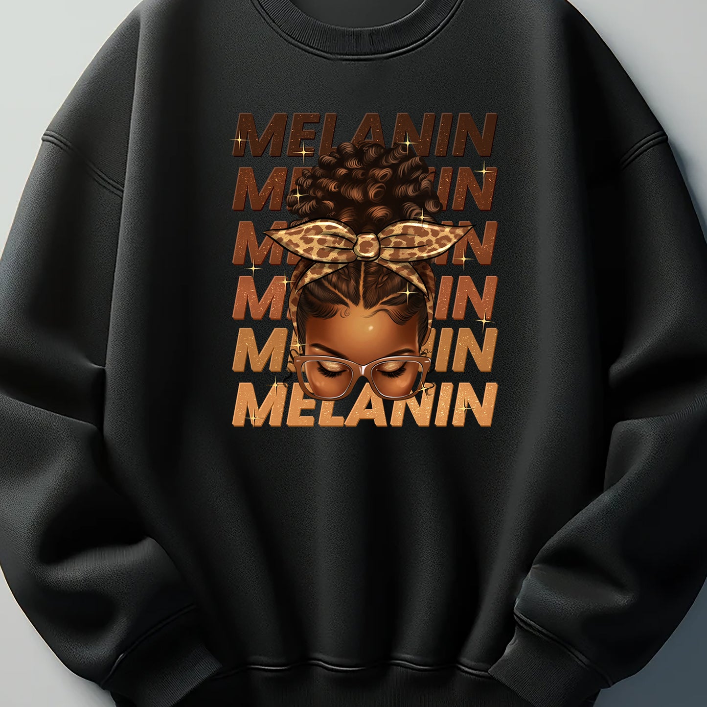 Melanin afro messy bun DTF Transfer ready for press