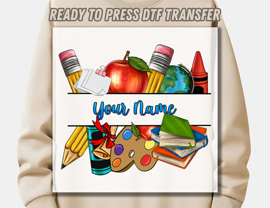 Personalized Teacher DTF Transfer ready for press