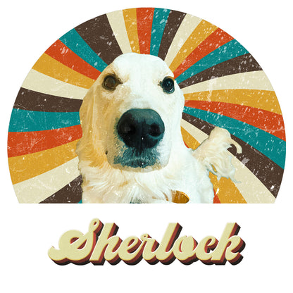 Custom Retro Vintage Pet Portrait Sweatshirt