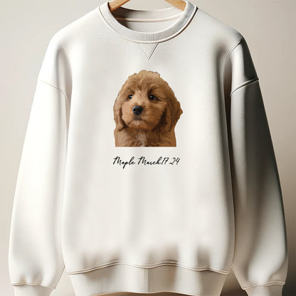 Custom Watercolor Pet Portrait Shirt with Personalized Text