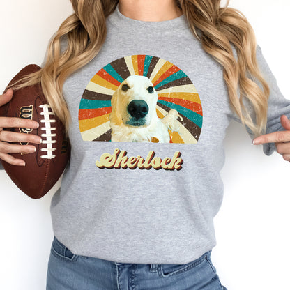 Custom Retro Vintage Pet Portrait Sweatshirt